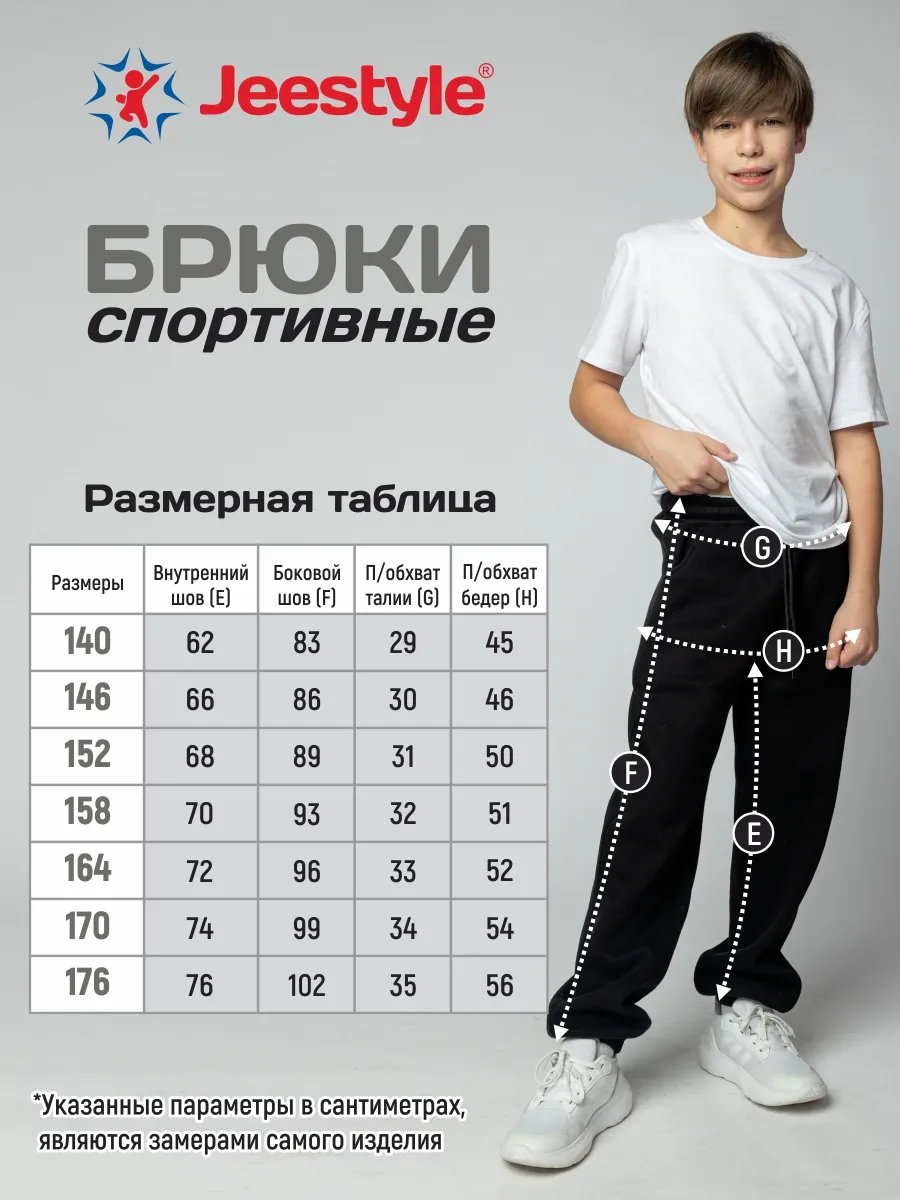 Брюки (джоггеры) спортивные с начесом 910 черный Jeestyle