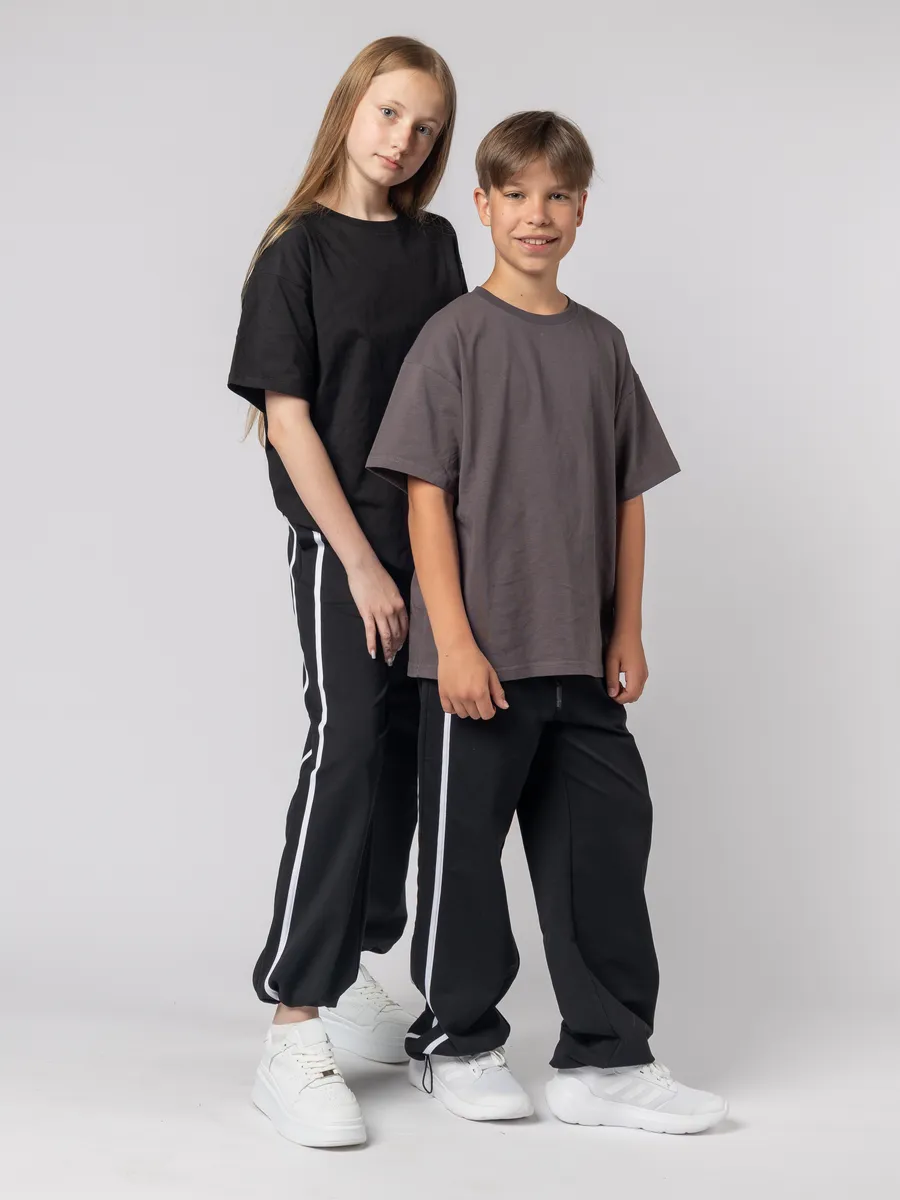 Брюки спортивные широкие 098 черный Jeestyle