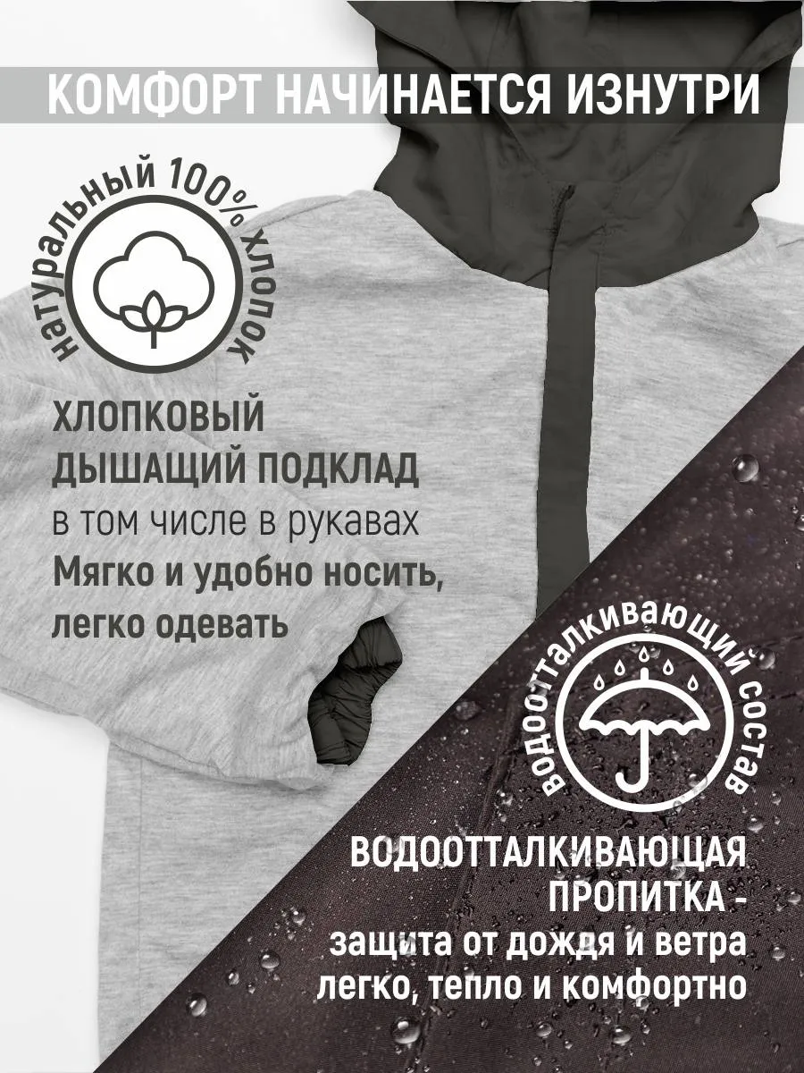 Ветровка детская 027 темно-серый; графит Jeestyle