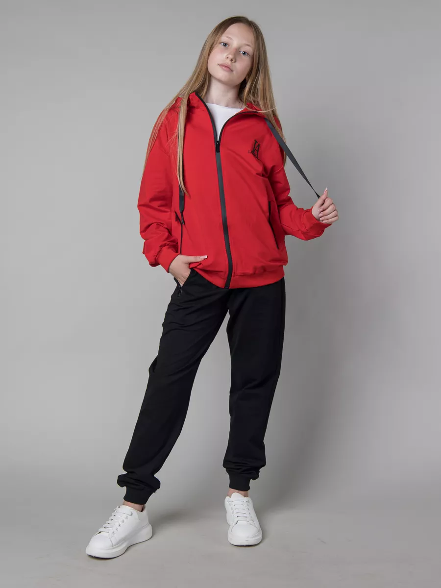 Костюм спортивный 503 черно-красный Jeestyle
