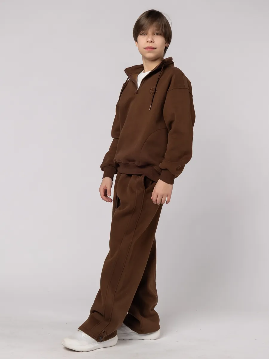 Костюм спортивный утепленный с начесом 916 коричневый Jeestyle