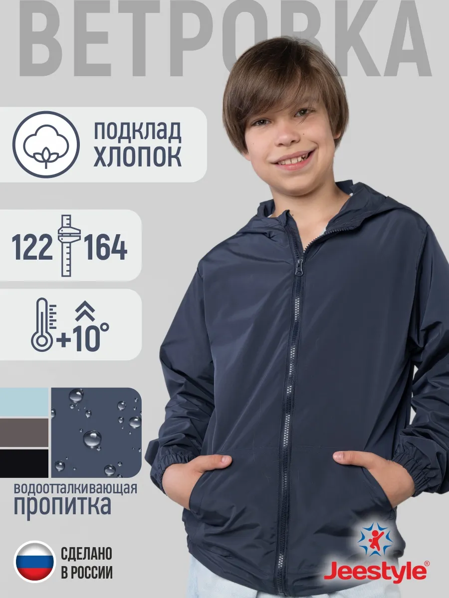 Ветровка детская 028 темно-синий Jeestyle