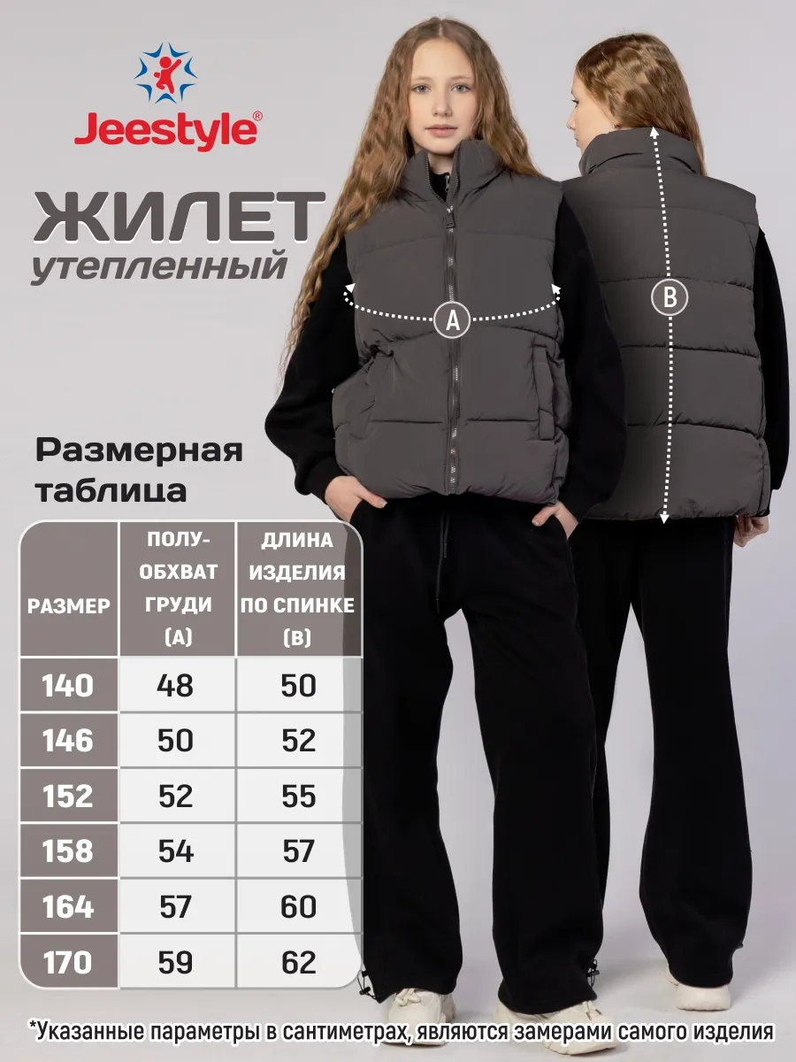 Жилет утепленный 288 графит Jeestyle