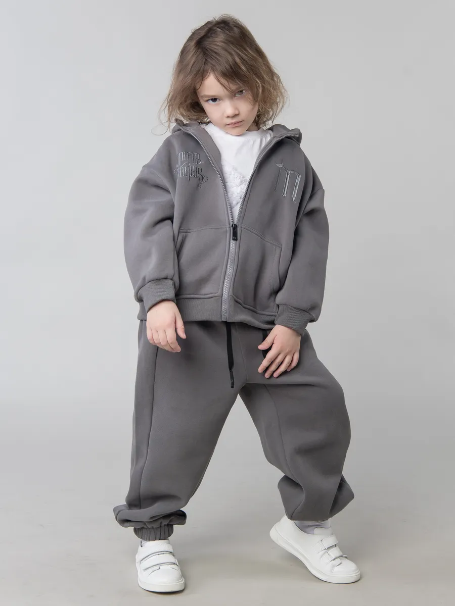 Костюм спортивный утепленный 508 серый; графит Jeestyle