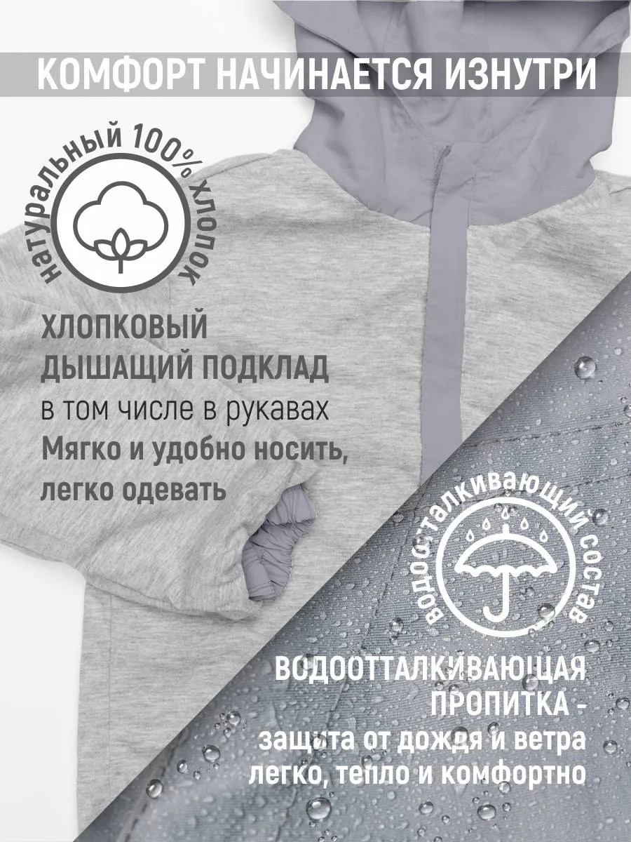 Ветровка детская 027 серый Jeestyle