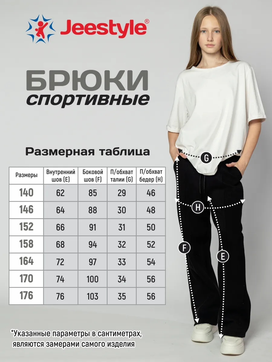 Брюки спортивные широкие с начесом 911 черный Jeestyle