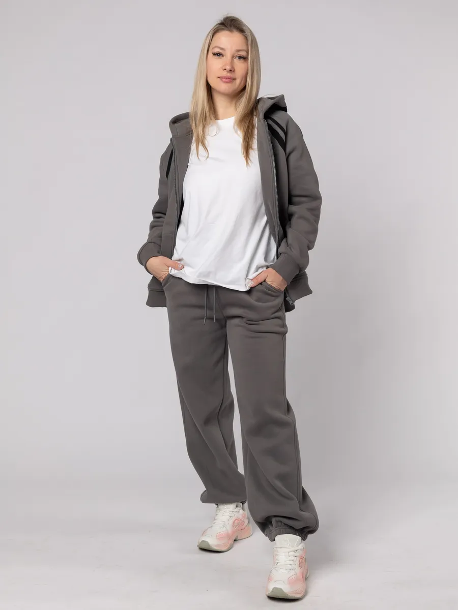 Костюм спортивный утепленный с начесом 193 графит Jeestyle