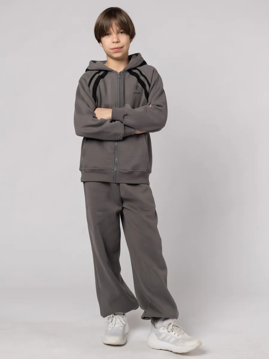 Костюм спортивный утепленный с начесом 193 графит Jeestyle