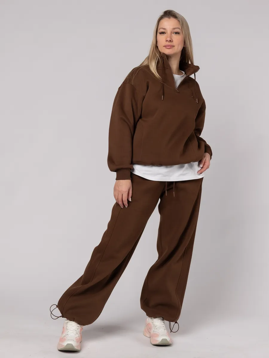 Костюм спортивный утепленный с начесом 916 коричневый Jeestyle